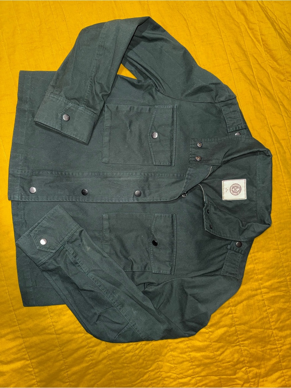SO Dark Green Jean Trucker Jacket with Front Pockets